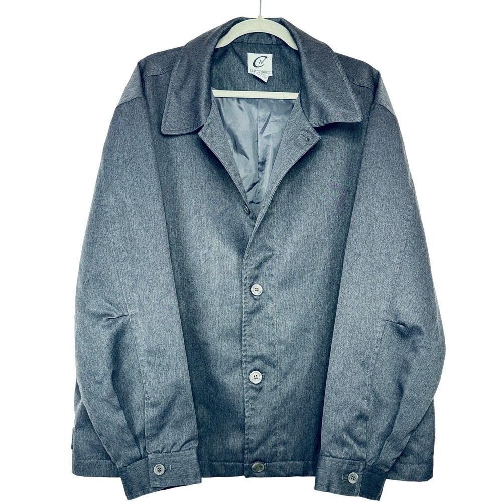 Claudio Nucci Mens XL Gray Button Front Harrington Jacket Made in Russia Lined